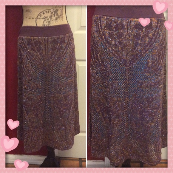 Anthropologie Dresses & Skirts - Anthropologie Cecilia Prado Crochet Metallic skirt